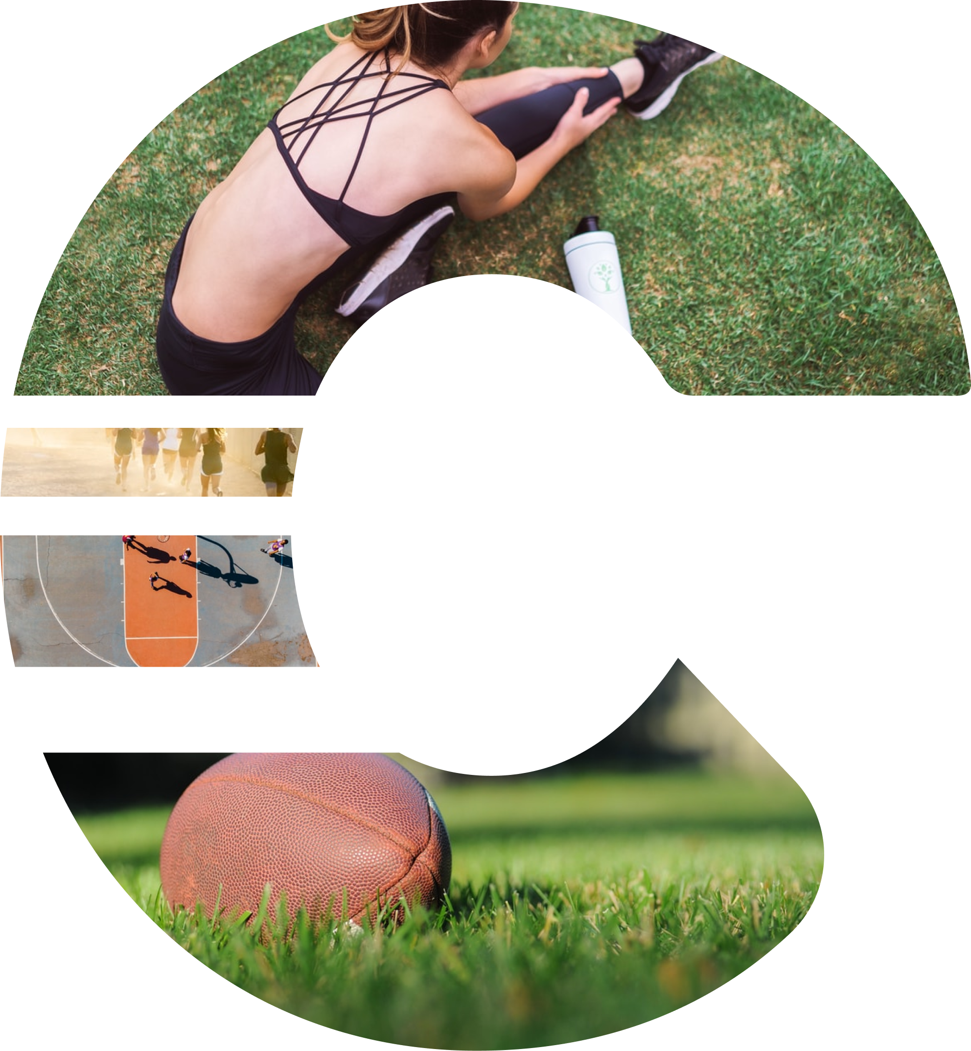 Le C emblématique du Logo parcour remplit de sport et de parc